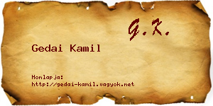 Gedai Kamil névjegykártya